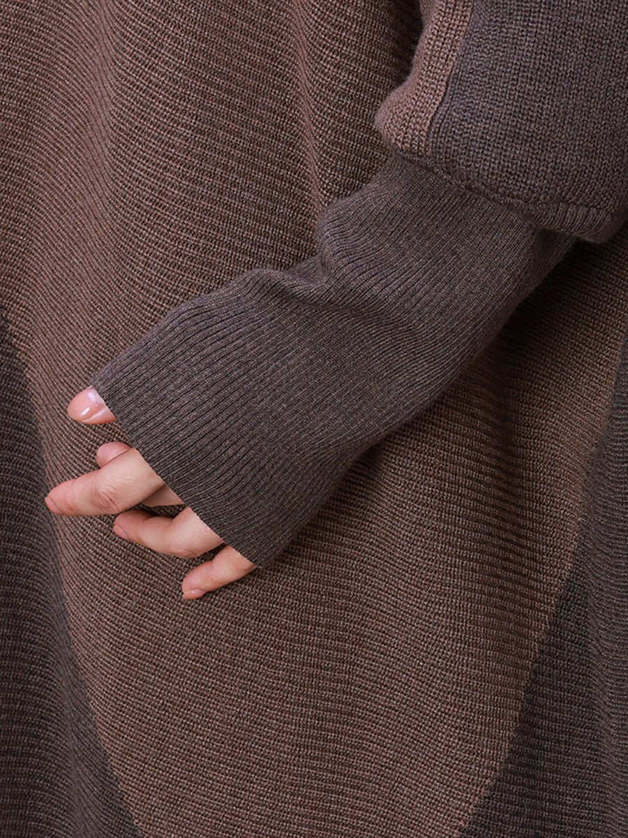 Women's Patchwork Coat | Irregular Cut & V-Neck Style 11