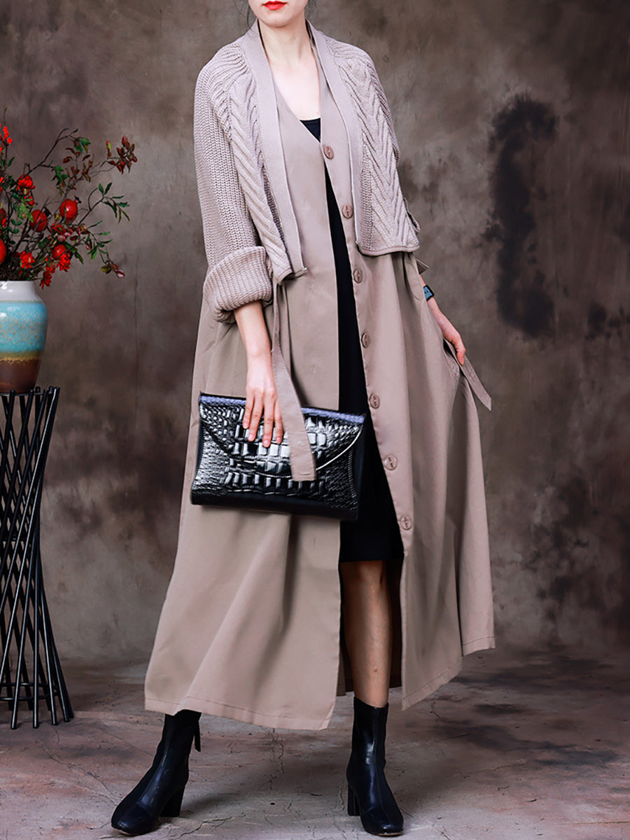 Women's Knitted Coat | Layered Two-Piece Look 3