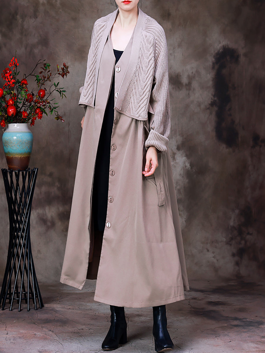 Women's Knitted Coat | Layered Two-Piece Look 4