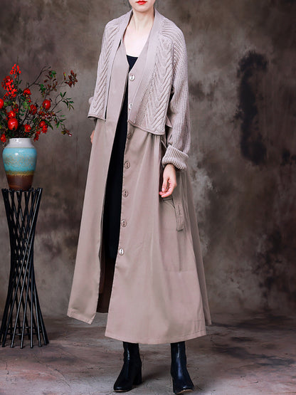 Women's Knitted Coat | Layered Two-Piece Look 4