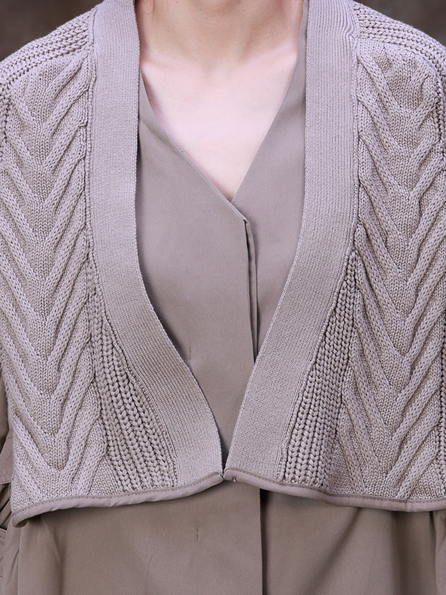Women's Knitted Coat | Layered Two-Piece Look 8