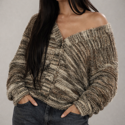 Women's Drop Shoulder Cardigan | Soft Comfort & V-Front Style 5
