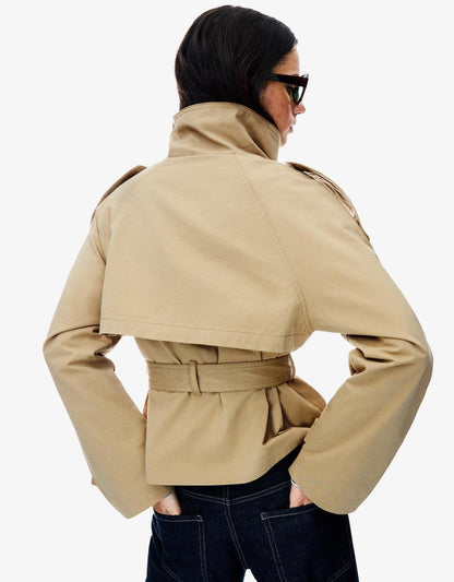 Women's Cropped Trench Coat | Tailored Fit for Autumn 3