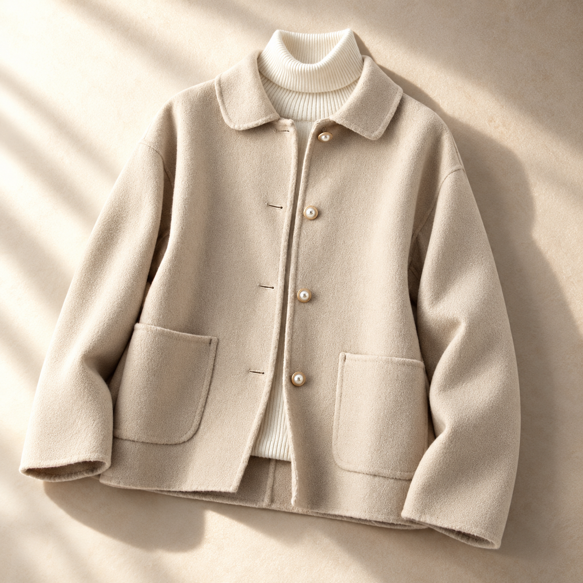 Women's Pearl Button Jacket | Warm & Lightweight 2