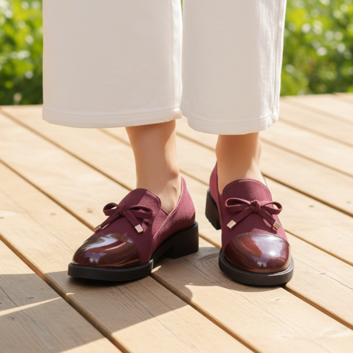 Women's Bow Loafers | Slip-On Comfort & Glossy Toe Cap 2