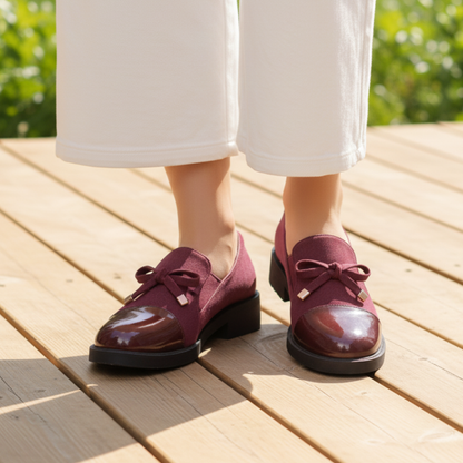 Women's Bow Loafers | Slip-On Comfort & Glossy Toe Cap 2