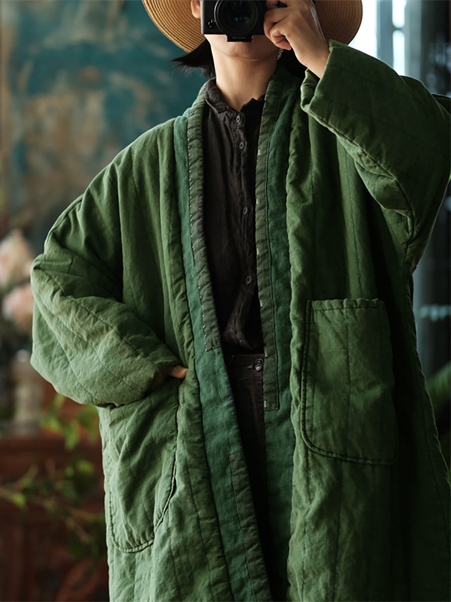 Women's Long Winter Coat | Colorblock & Pocket Detail 2