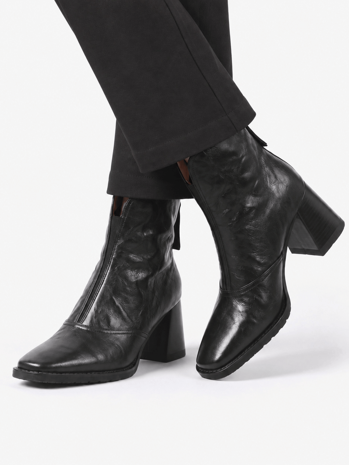 Women's Ankle Boots | Square Heel & Zip Fastening 4