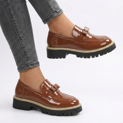 Women's Bow Loafers | Platform Lift & Glossy Shine 2