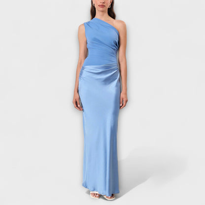 Chic One-Shoulder Pleated Prom Dress for Special Occasions