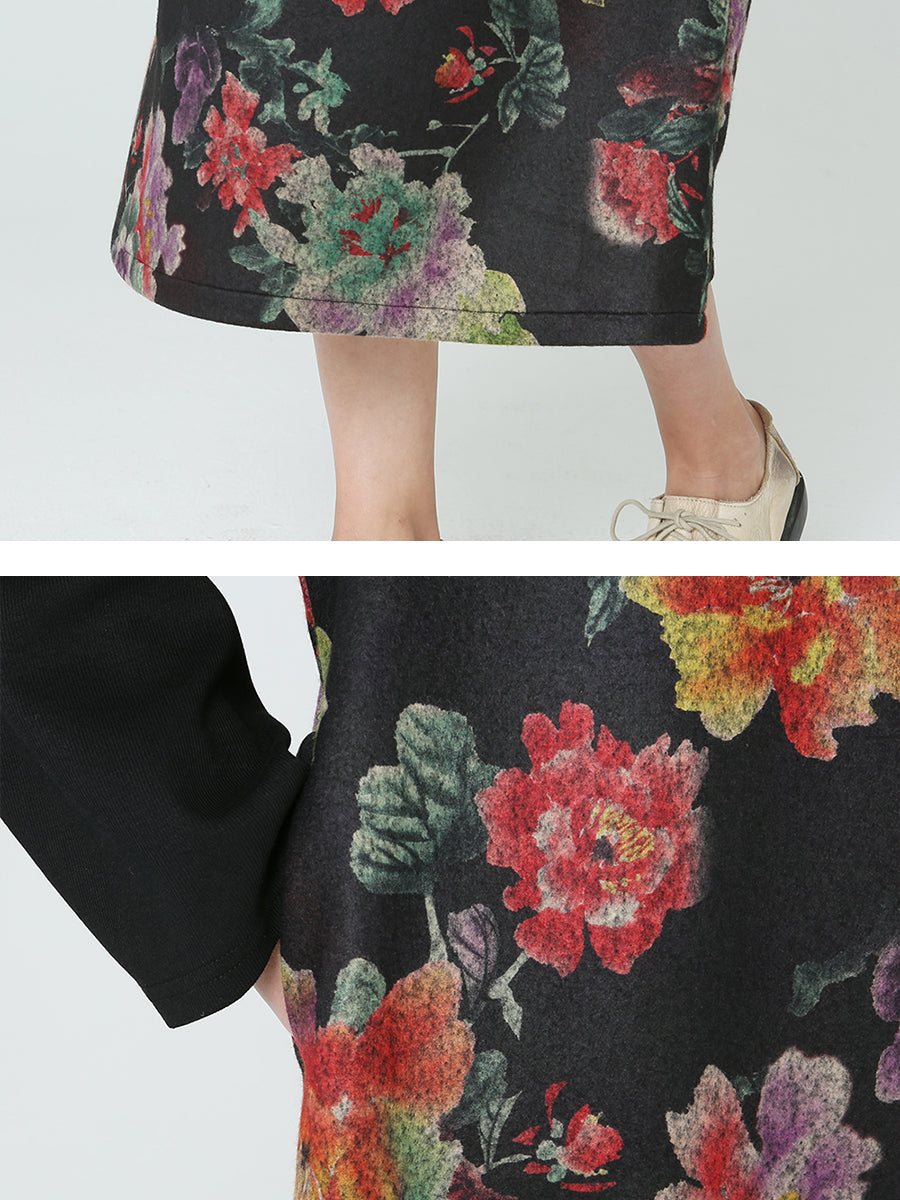 Women's Floral Turtleneck Dress | Long Sleeve & Pockets 7
