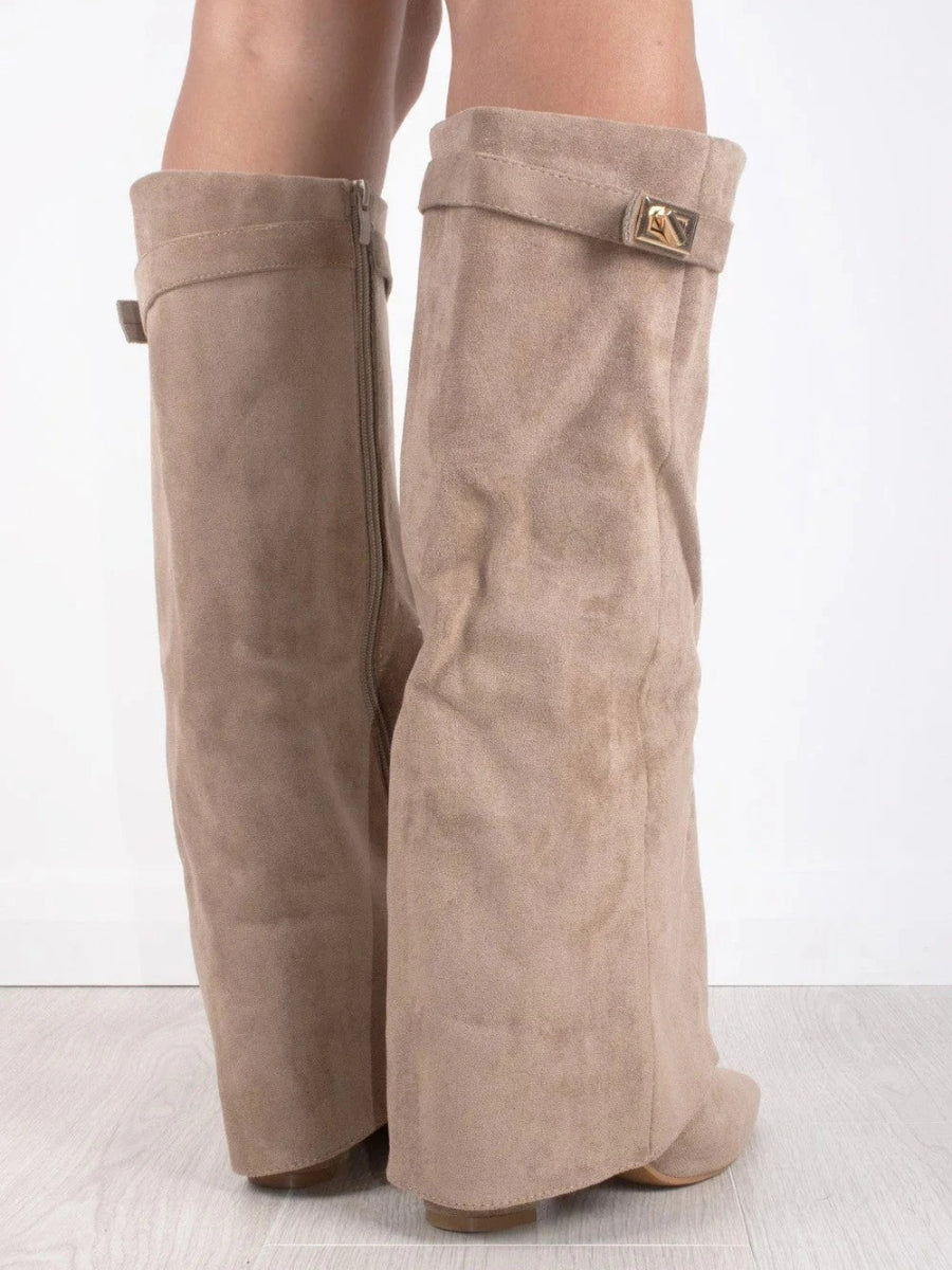 Women's Knee High Boots | Block Heel & Buckle Detail 8