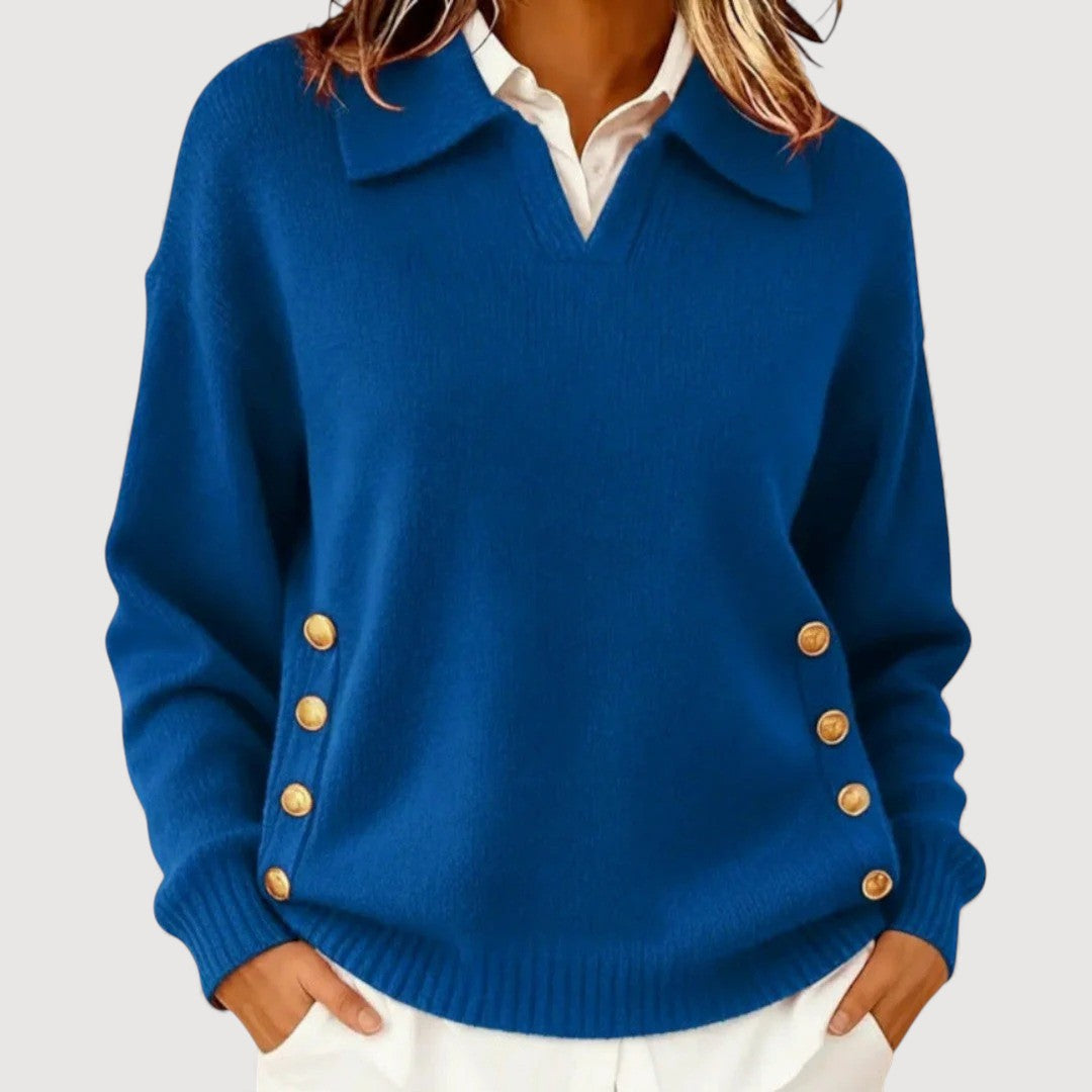 Women's Button Detail Jumper | Soft, Warm & Flattering Fit 6