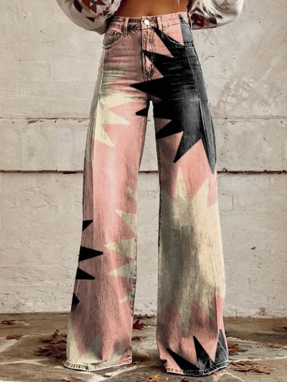 Women's Wide-Leg Trousers | Bold Retro Print 12