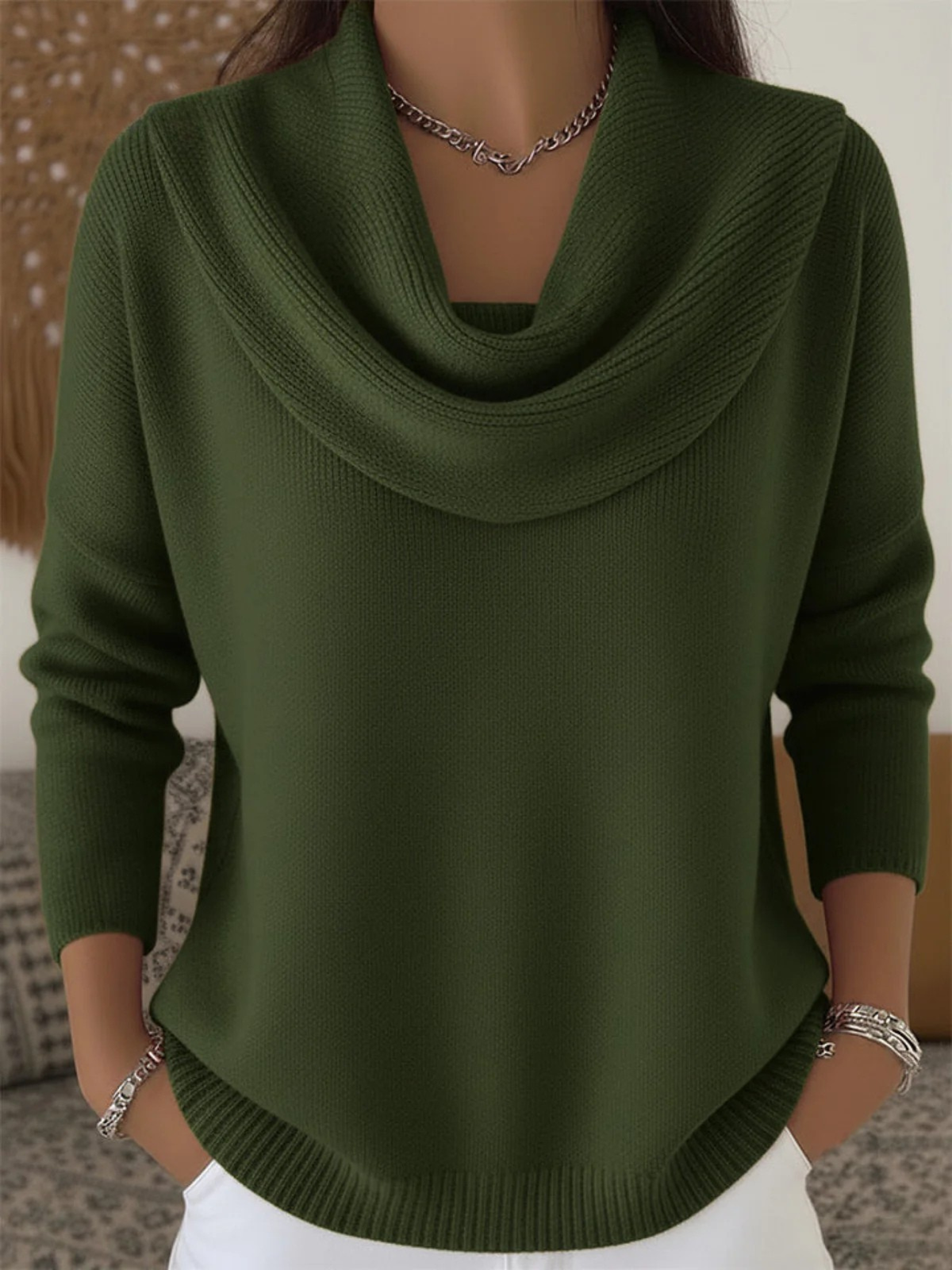 Women's Cowl Neck Knit Jumper | Soft & Warm for Winter 3