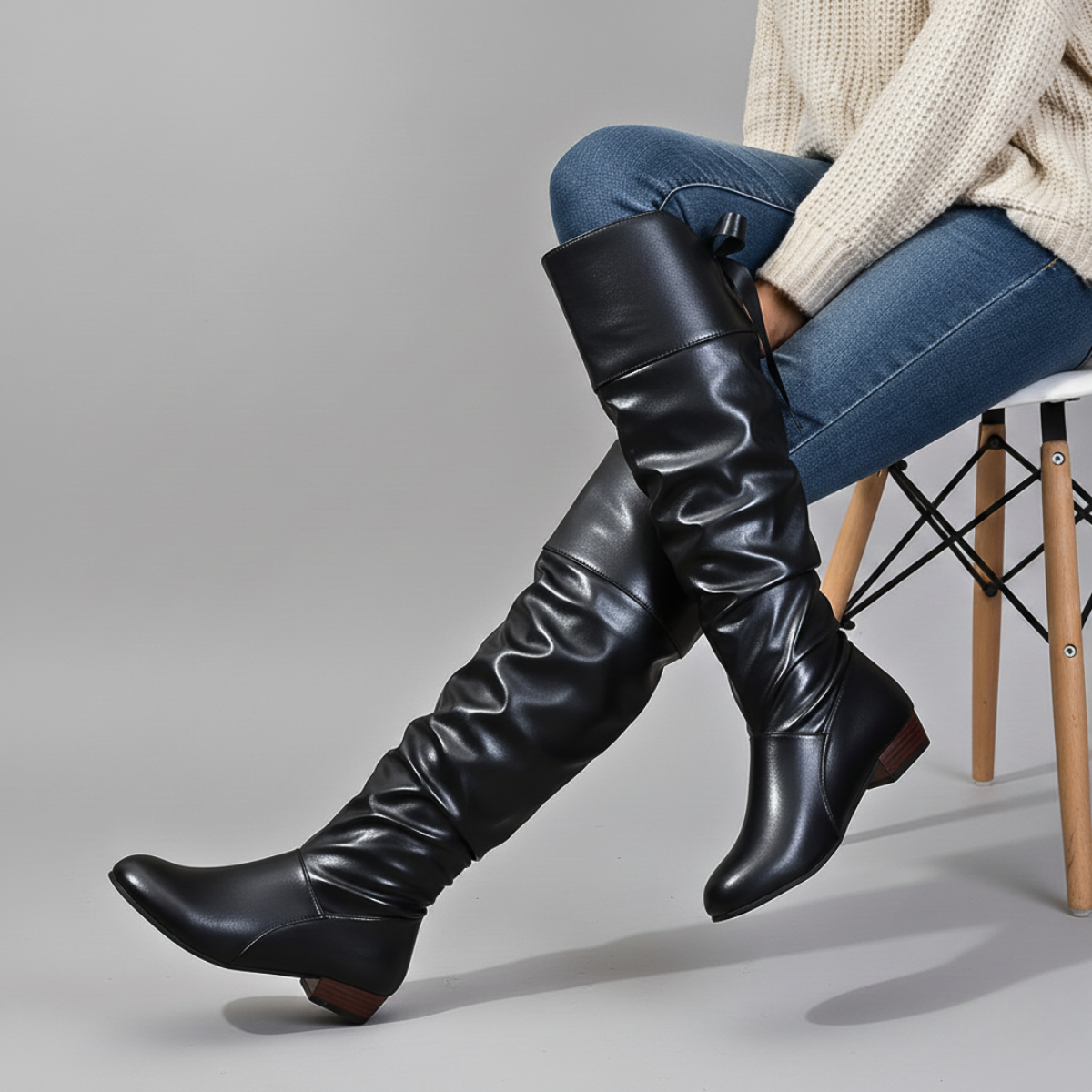 Women's Slouch Boots | Almond Toe Design 4