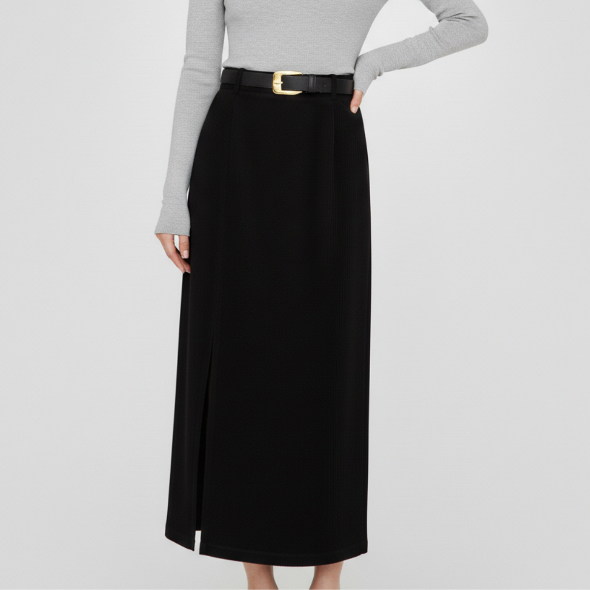 Women's Straight Skirt | Belted Waist Design 5