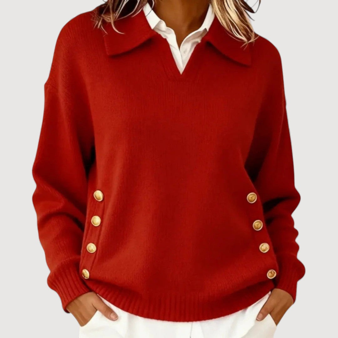 Women's Button Detail Jumper | Soft, Warm & Flattering Fit 5