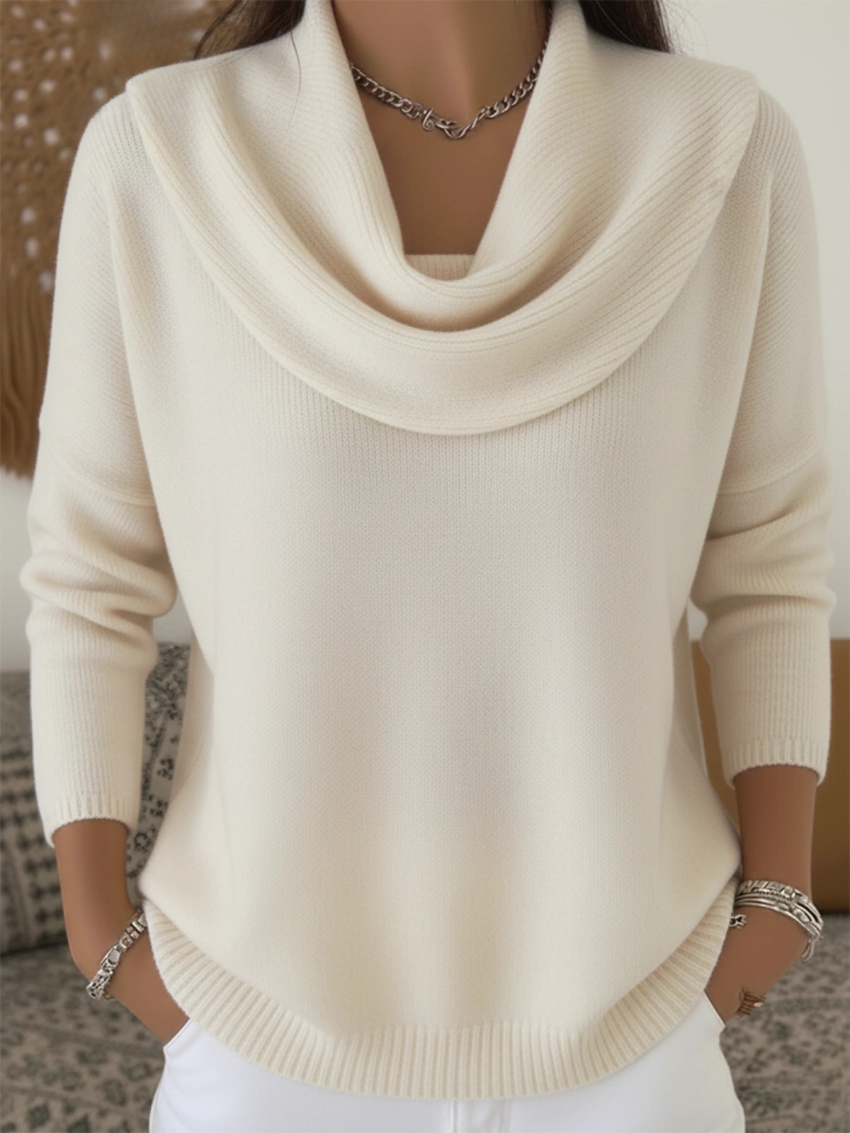 Women's Cowl Neck Knit Jumper | Soft & Warm for Winter 4