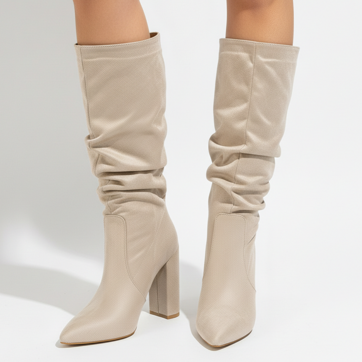 Women's Slouch Boots | Pointed Toe & Block Heel 4