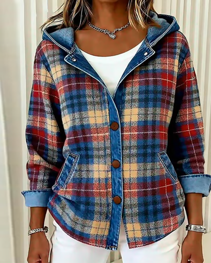 Women's Checked Jacket | Hooded for Extra Warmth