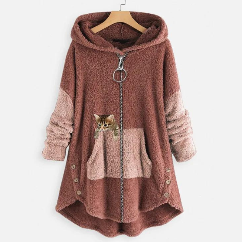 Women's Plush Hoodie | Cozy Chest Pocket Design
