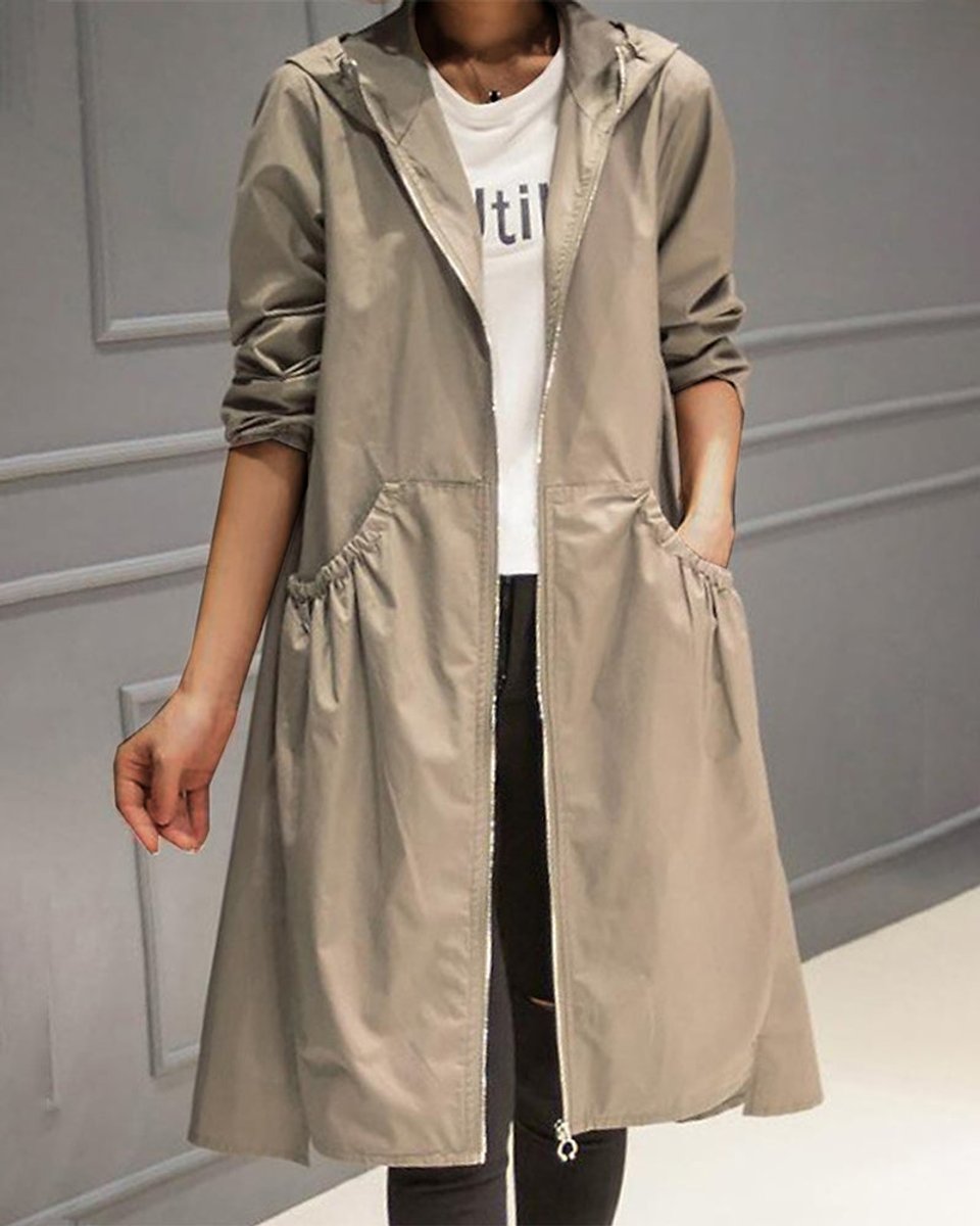 Women's Waterproof Trench Coat | Hooded & Water-Resistant