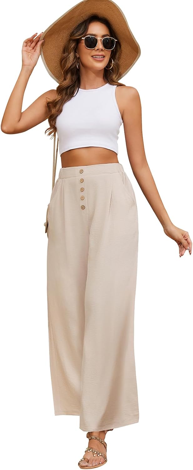 Women's Palazzo Trousers | Wide Leg & Elasticated High Waist 2