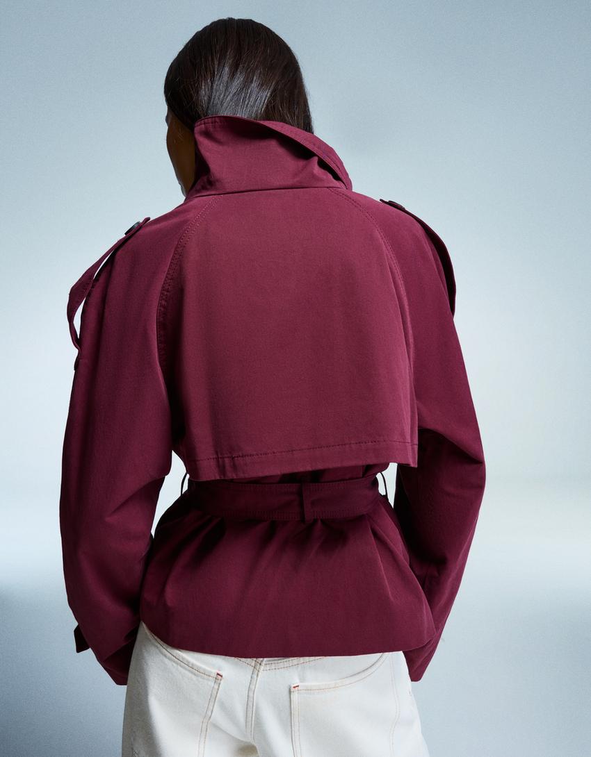 Women's Cropped Trench Coat | Tailored Fit for Autumn 13