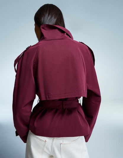Women's Cropped Trench Coat | Tailored Fit for Autumn 13