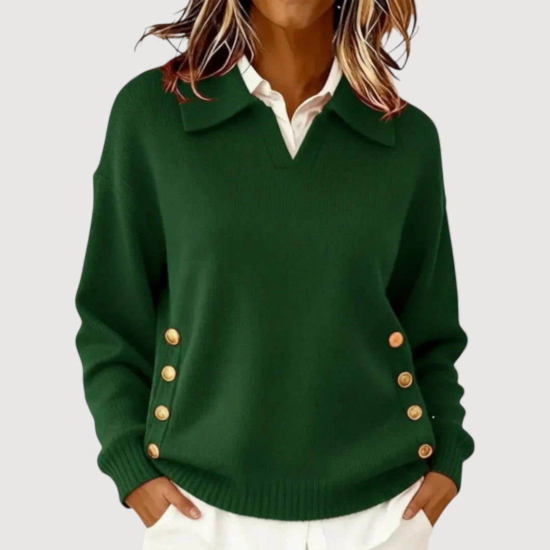 Women's Button Detail Jumper | Soft, Warm & Flattering Fit 4