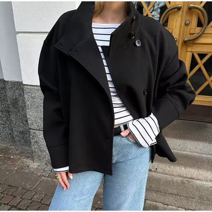 Women's Short Coat | Double-Breasted & Warm 4