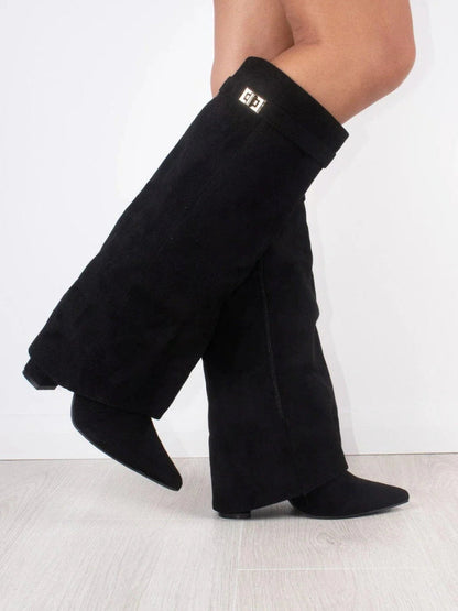 Women's Knee High Boots | Block Heel & Buckle Detail 3