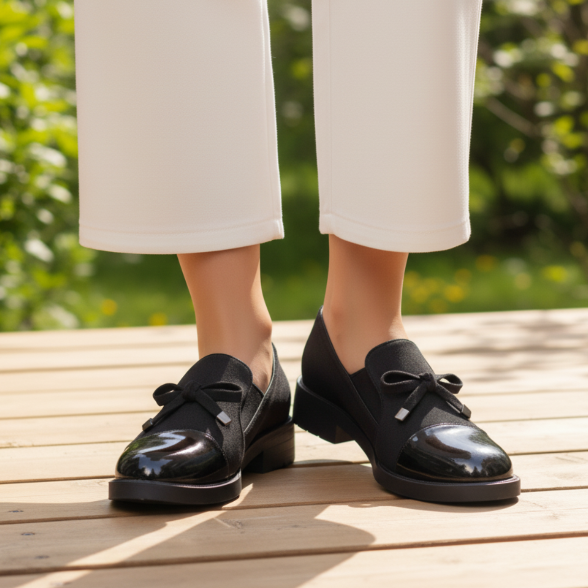 Women's Bow Loafers | Slip-On Comfort & Glossy Toe Cap 5