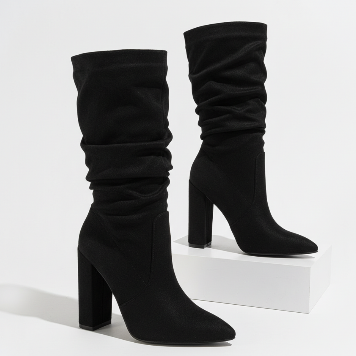 Women's Slouch Boots | Pointed Toe & Block Heel 8