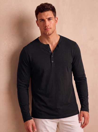 Slim fit Henley top men