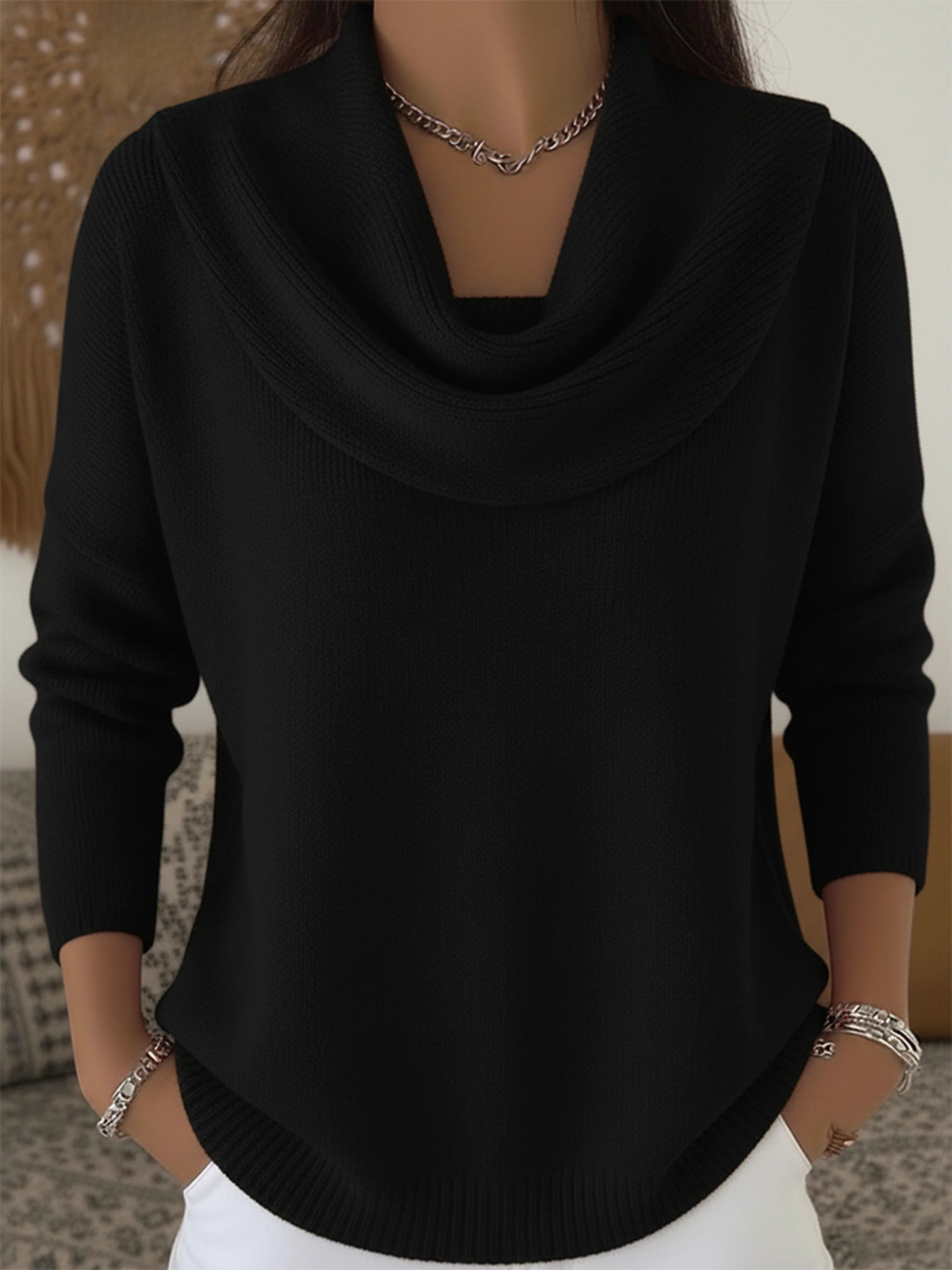 Women's Cowl Neck Knit Jumper | Soft & Warm for Winter 5
