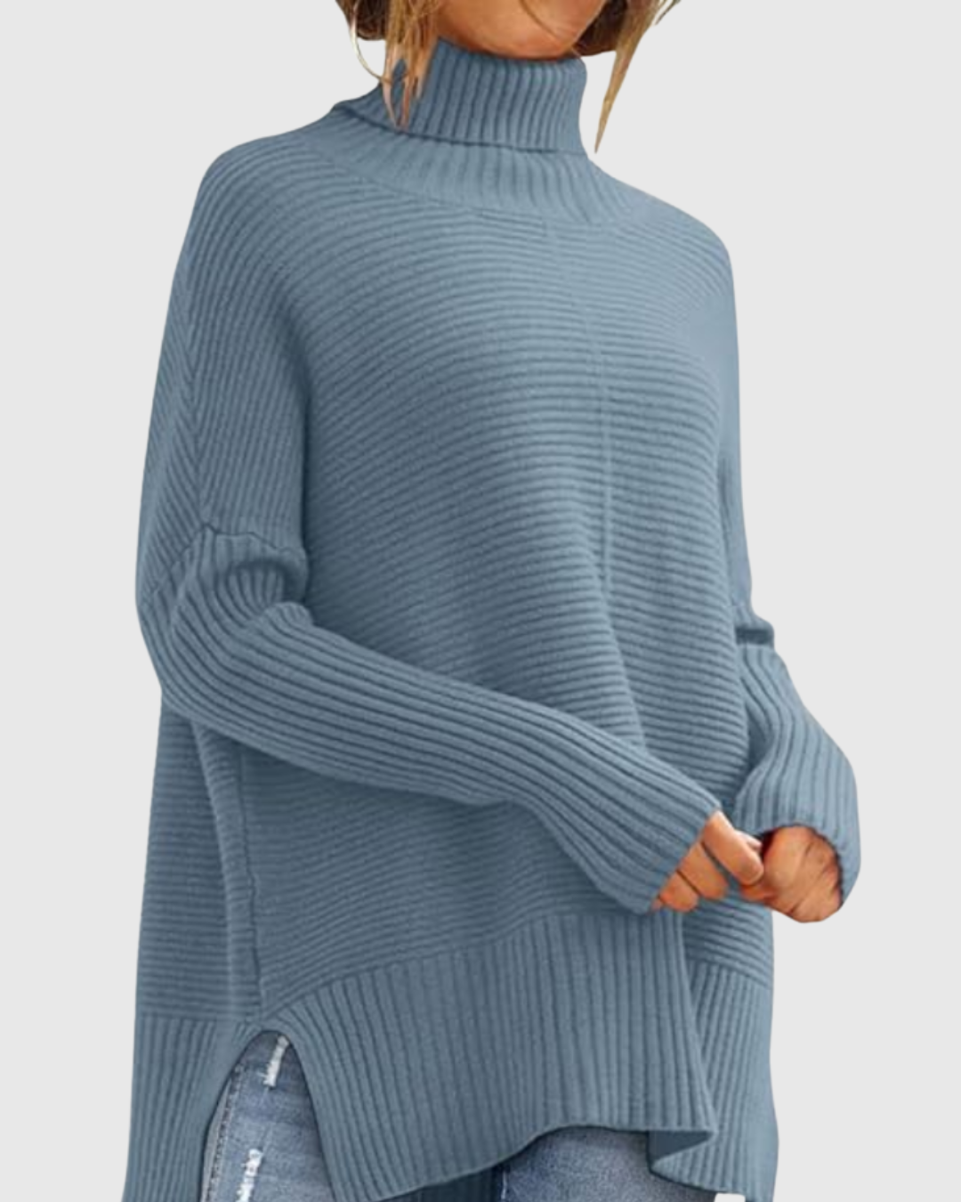 Women's Ribbed Turtleneck Jumper | Oversized Comfort Fit 5
