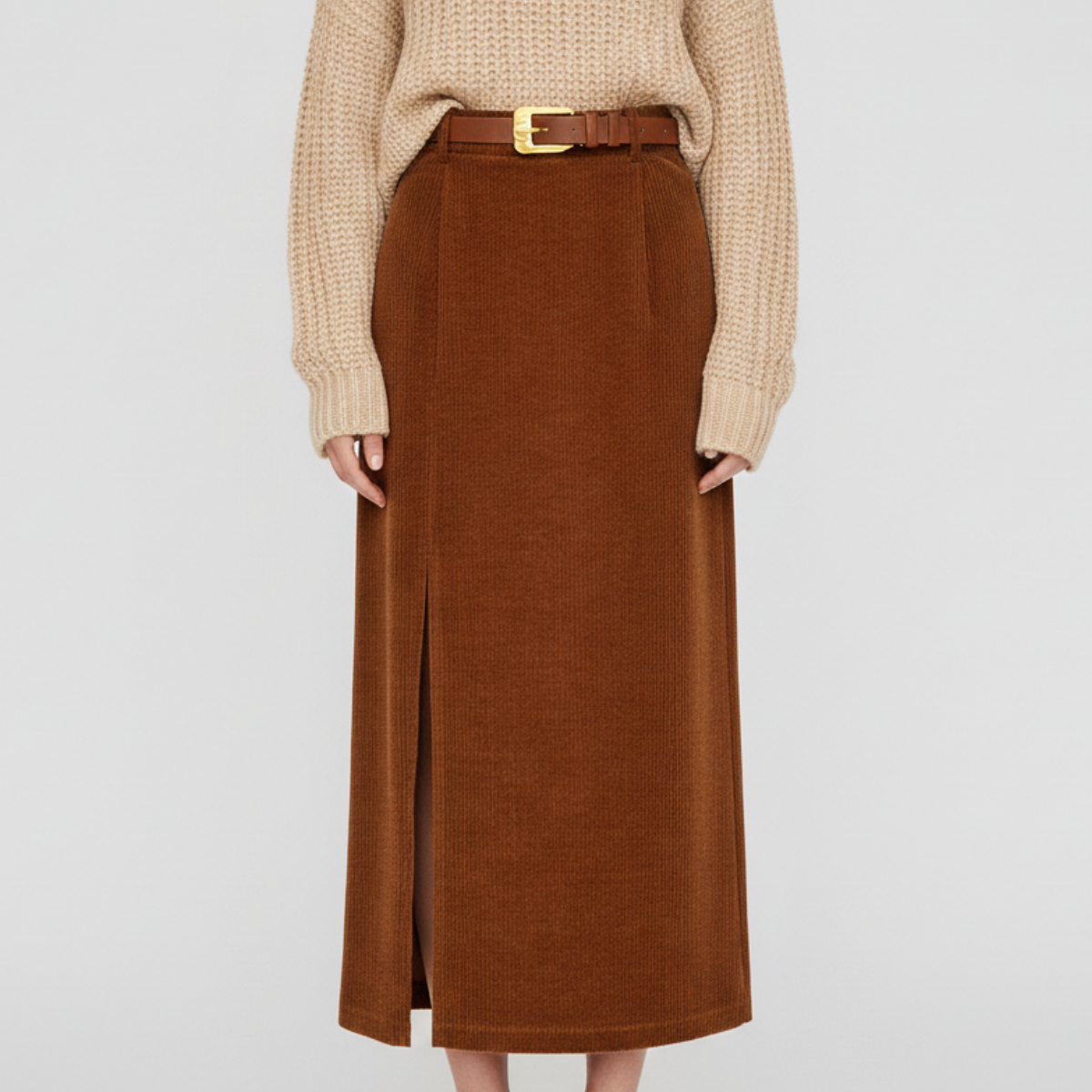 Women's Straight Skirt | Belted Waist Design 1