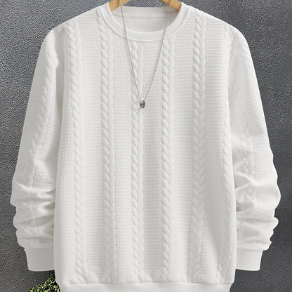 Men's Cable Knit Sweatshirt | Relaxed Fit & Textured 7