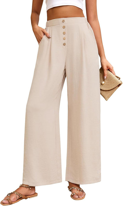 Women's Palazzo Trousers | Wide Leg & Elasticated High Waist 3