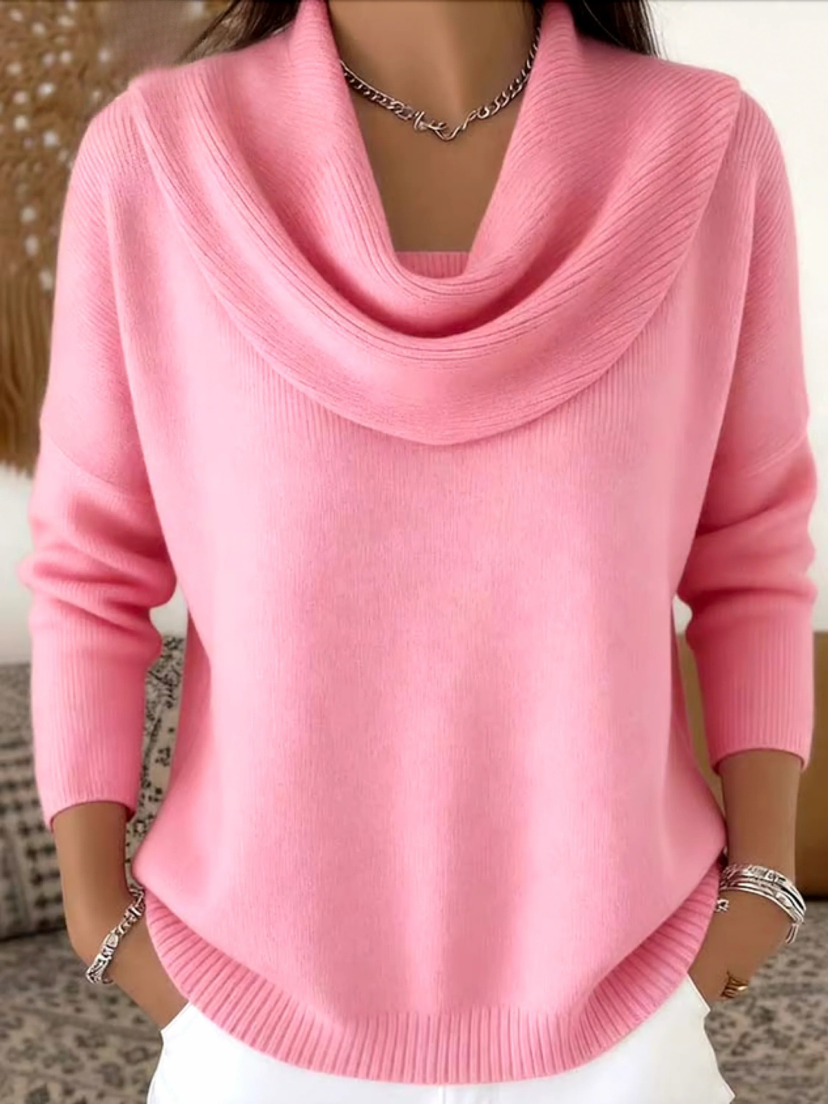 Women's Cowl Neck Knit Jumper | Soft & Warm for Winter 6
