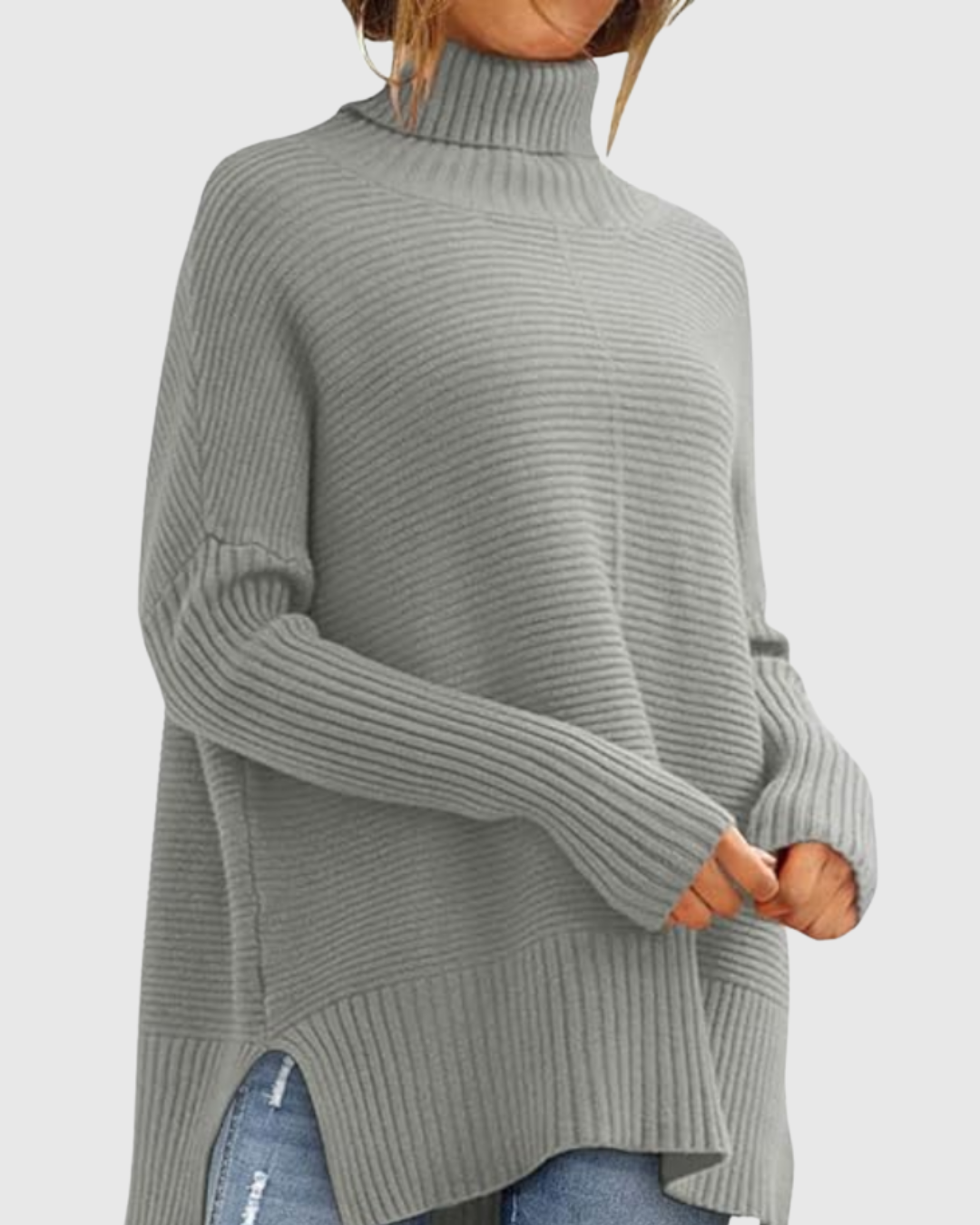Women's Ribbed Turtleneck Jumper | Oversized Comfort Fit 4
