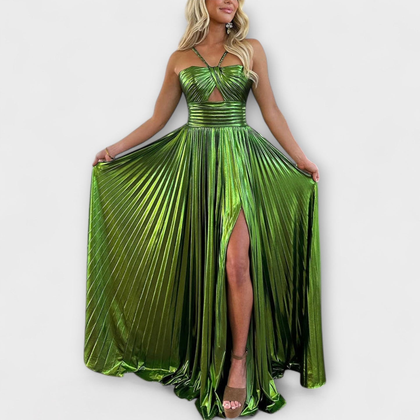 Metallic Maxi Dress for Special Events
