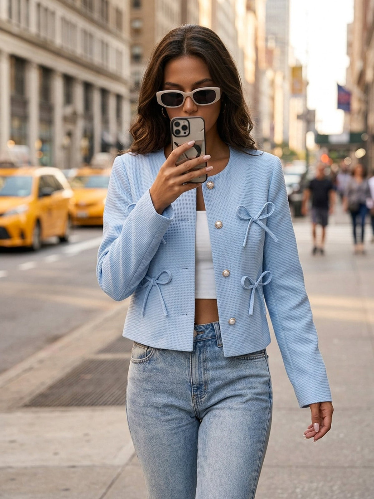 Women's Cropped Jacket | Bow Detail & Flattering Shape 8