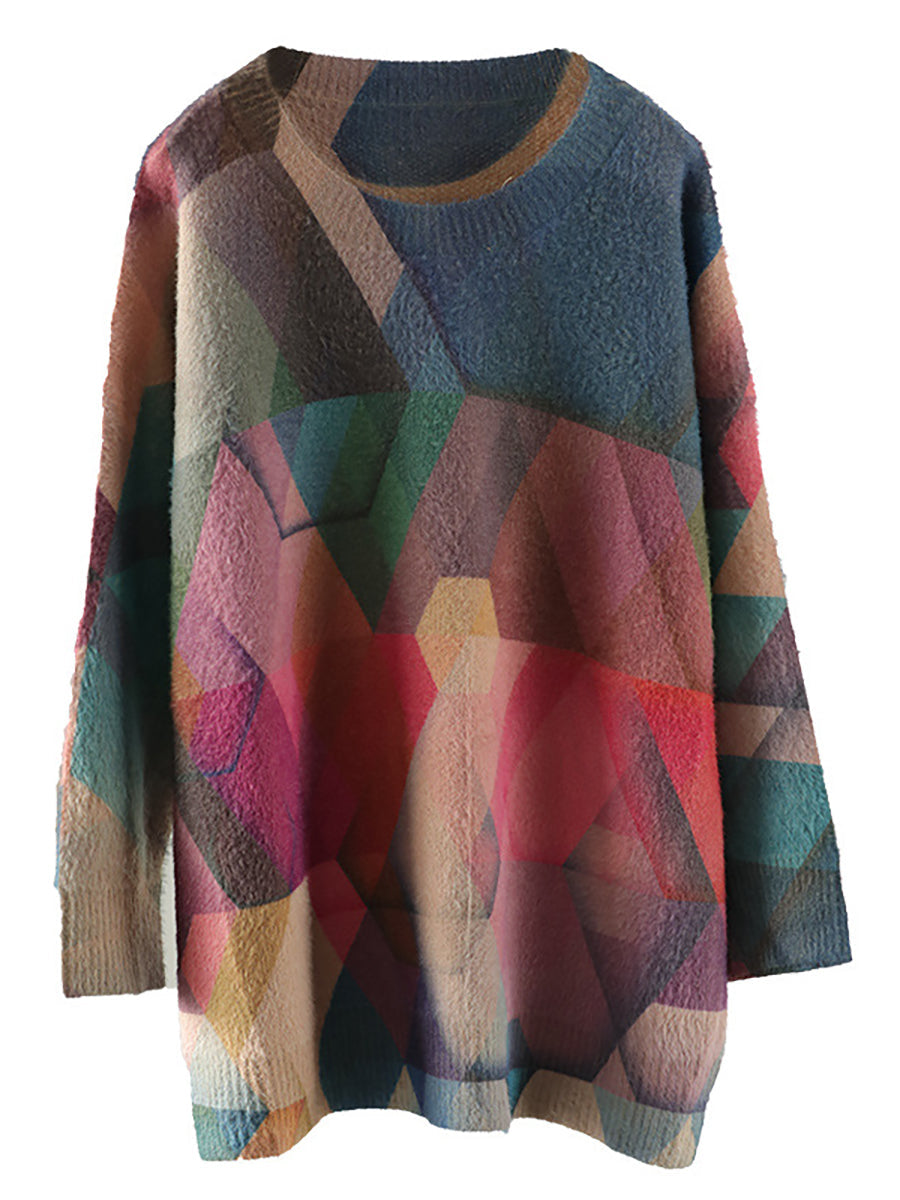 Women's Geometric Sweater | Loose Fit & Cosy Comfort 8