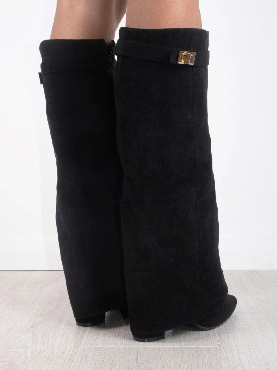 Women's Knee High Boots | Block Heel & Buckle Detail 5