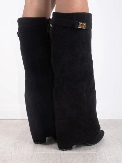 Women's Knee High Boots | Block Heel & Buckle Detail 5