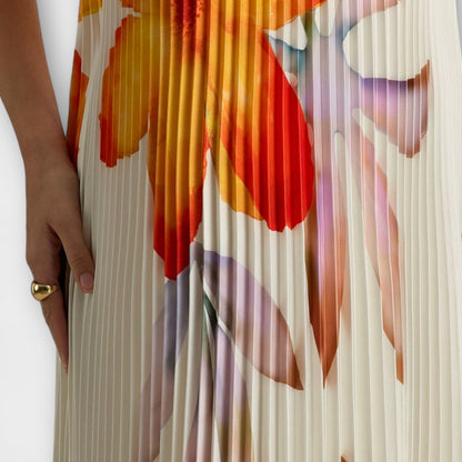 Michelle Orange Floral Maxi Dress for Special Occasions