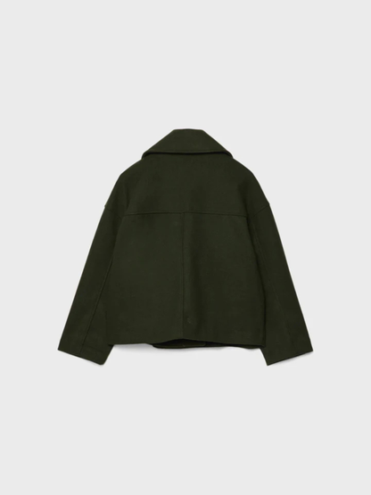 Women's Short Wrap Jacket | Structured Wide Collar